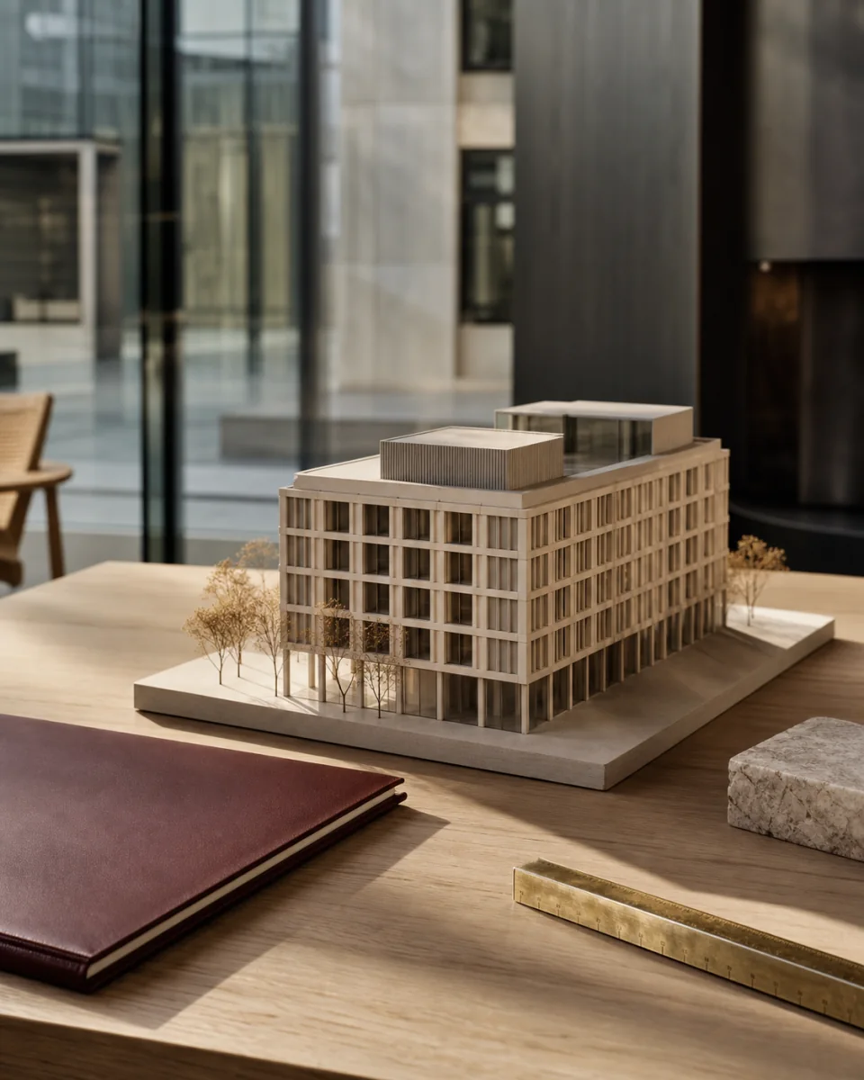 A detailed office building model used for investment planning